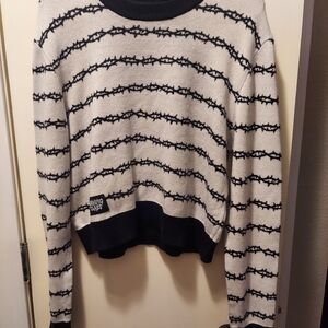 Lurking Class Crew Neck Sweater with Barbed Wire Design